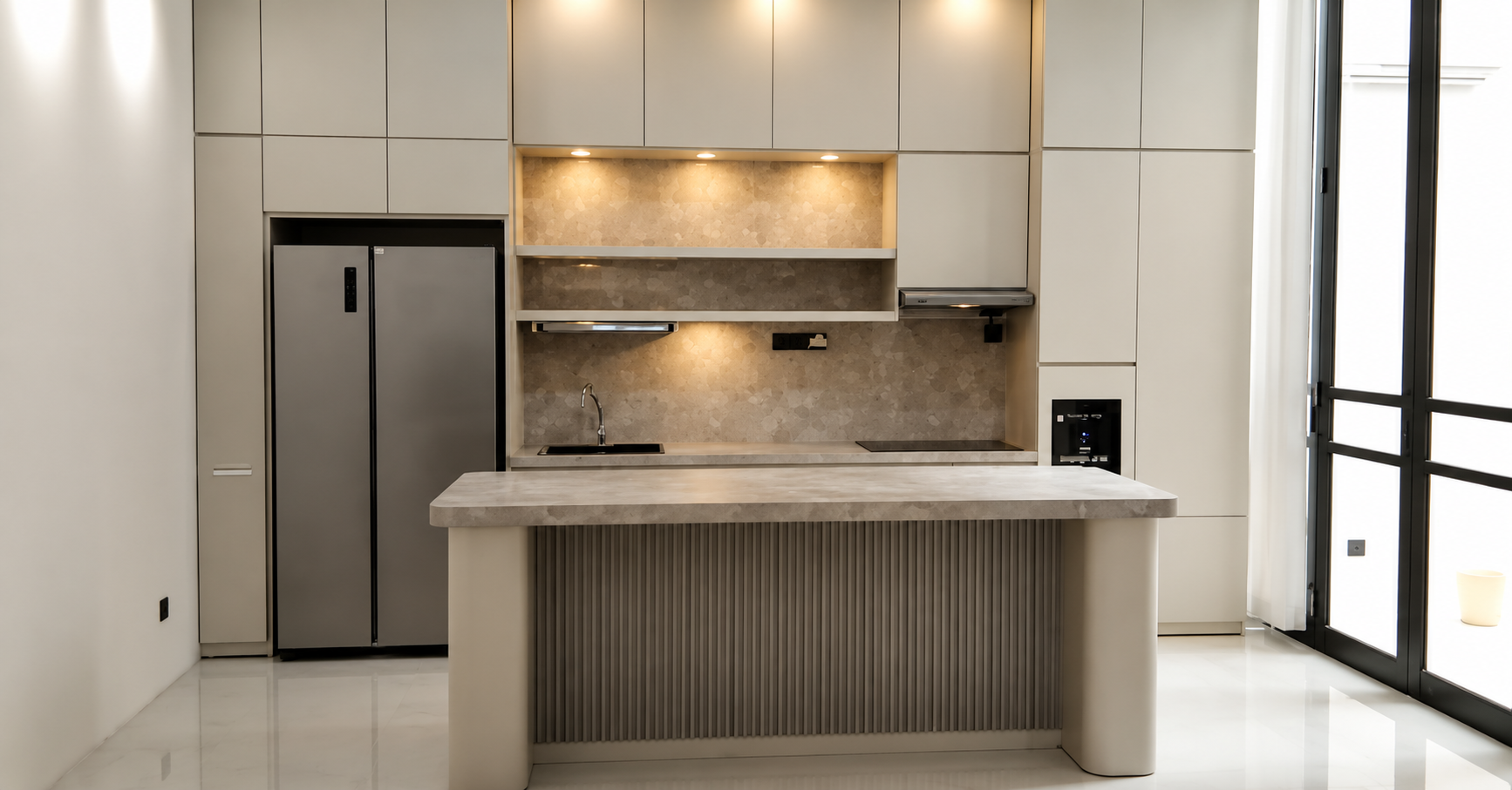 Modern Flat Panel Kitchen Set